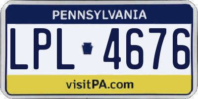 PA license plate LPL4676