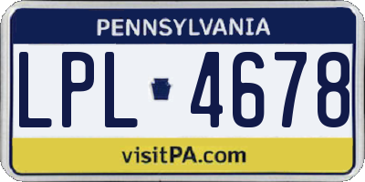 PA license plate LPL4678