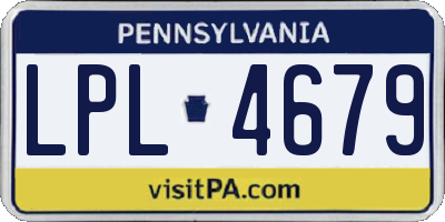 PA license plate LPL4679