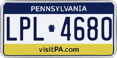 PA license plate LPL4680