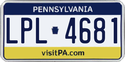 PA license plate LPL4681