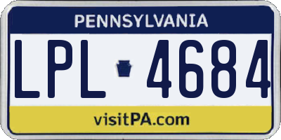 PA license plate LPL4684