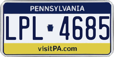 PA license plate LPL4685