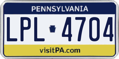 PA license plate LPL4704