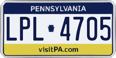 PA license plate LPL4705