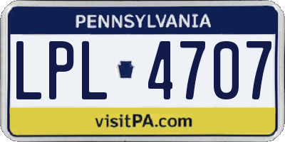 PA license plate LPL4707