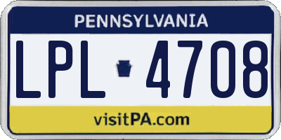 PA license plate LPL4708