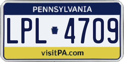 PA license plate LPL4709