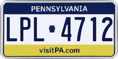PA license plate LPL4712