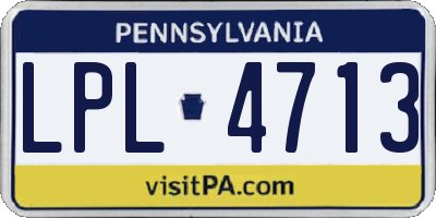 PA license plate LPL4713