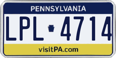PA license plate LPL4714