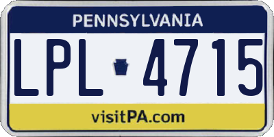 PA license plate LPL4715