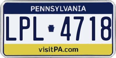 PA license plate LPL4718
