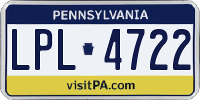 PA license plate LPL4722