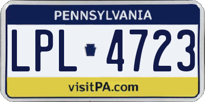 PA license plate LPL4723