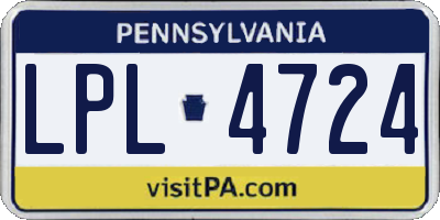 PA license plate LPL4724