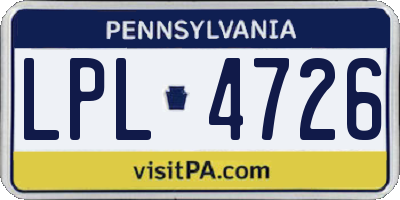 PA license plate LPL4726