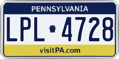 PA license plate LPL4728