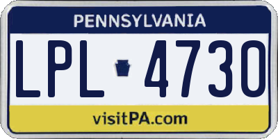 PA license plate LPL4730