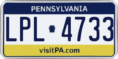 PA license plate LPL4733