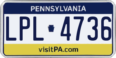 PA license plate LPL4736