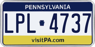PA license plate LPL4737