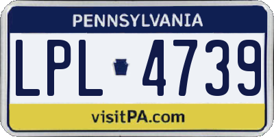 PA license plate LPL4739