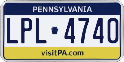 PA license plate LPL4740