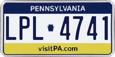 PA license plate LPL4741