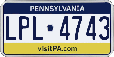 PA license plate LPL4743