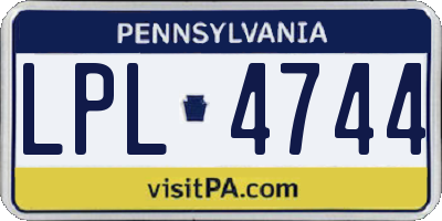 PA license plate LPL4744