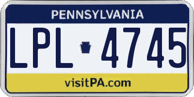 PA license plate LPL4745