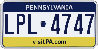PA license plate LPL4747