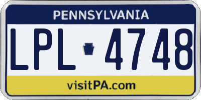 PA license plate LPL4748