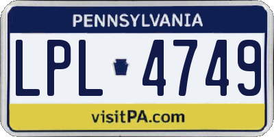PA license plate LPL4749