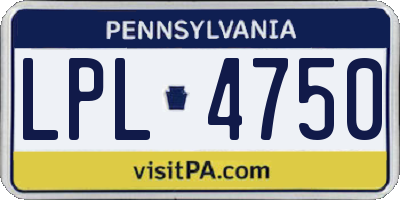 PA license plate LPL4750