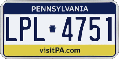 PA license plate LPL4751
