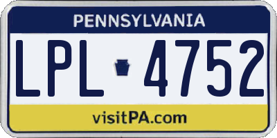 PA license plate LPL4752