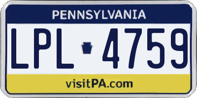 PA license plate LPL4759