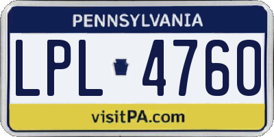 PA license plate LPL4760