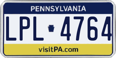PA license plate LPL4764
