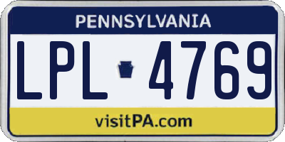 PA license plate LPL4769