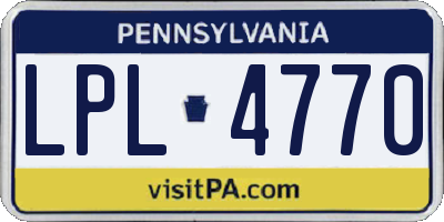 PA license plate LPL4770