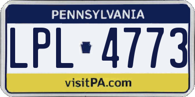 PA license plate LPL4773