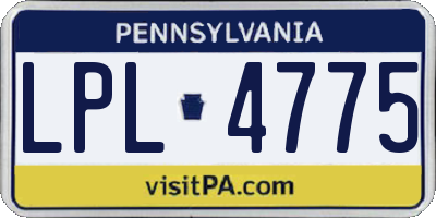 PA license plate LPL4775