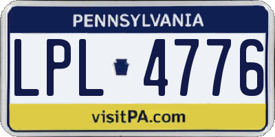 PA license plate LPL4776
