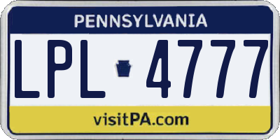 PA license plate LPL4777