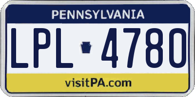 PA license plate LPL4780