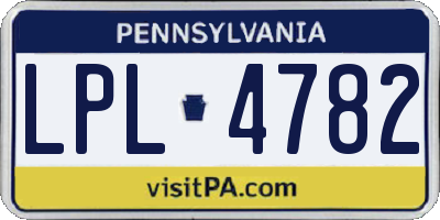 PA license plate LPL4782