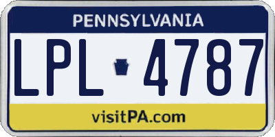 PA license plate LPL4787